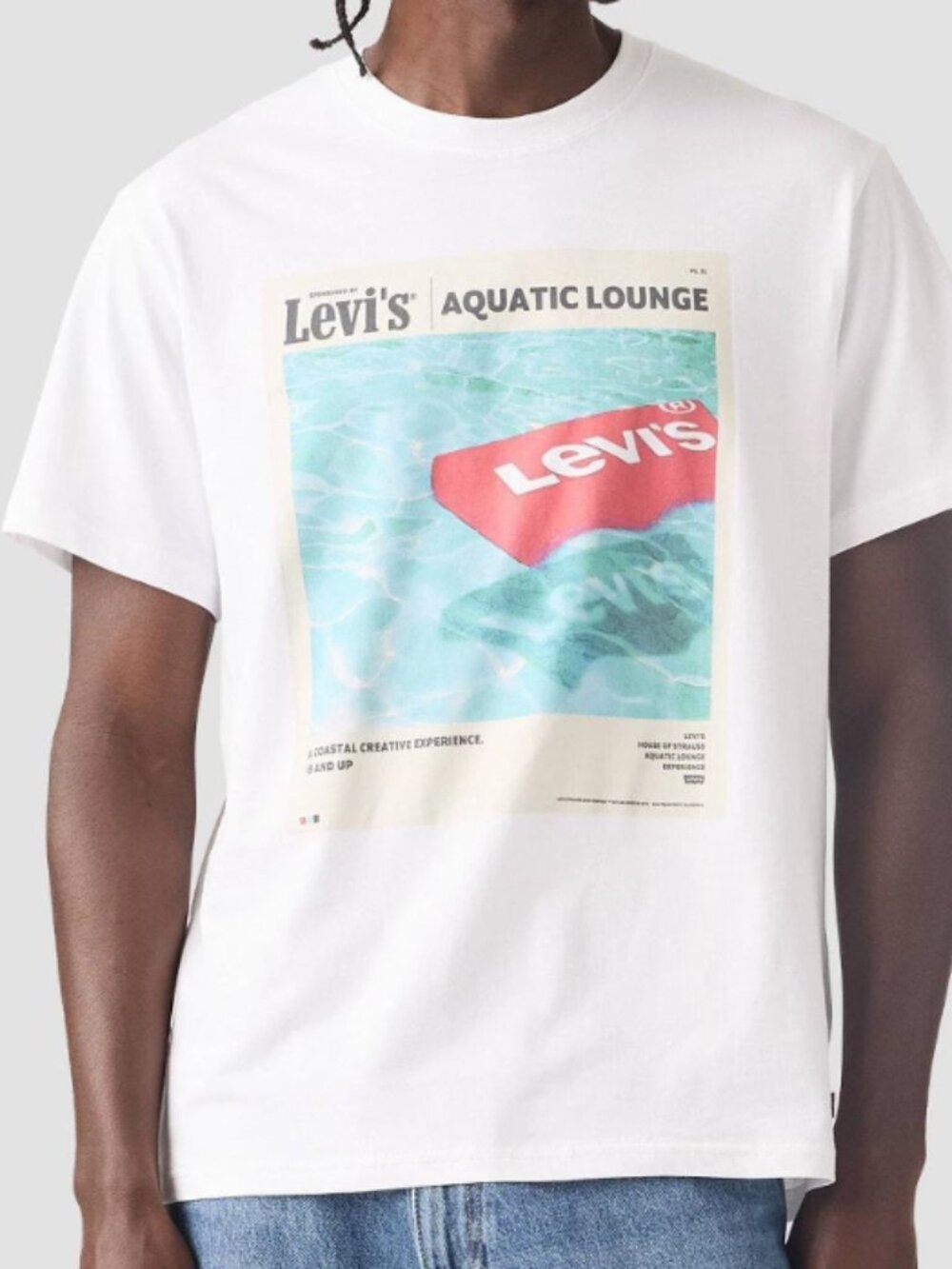 NEW Levi's Men's Batwing Floatie Short Sleeve White Large T-Shirt